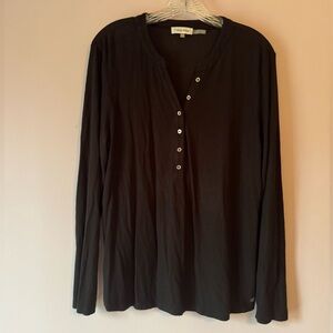 Calvin Klein Ribbed Black Long Sleeve Henley